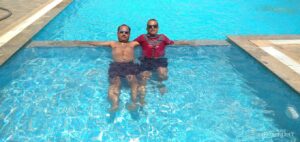 2 men in pool